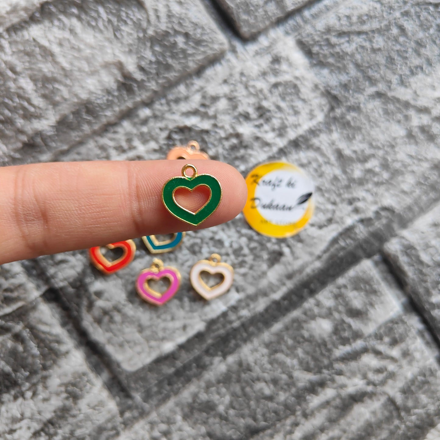 Multi Heart Metal Charms 10PC Set - Kraft ki Dukaan