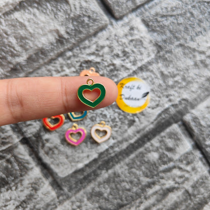 Multi Heart Metal Charms 10PC Set - Kraft ki Dukaan