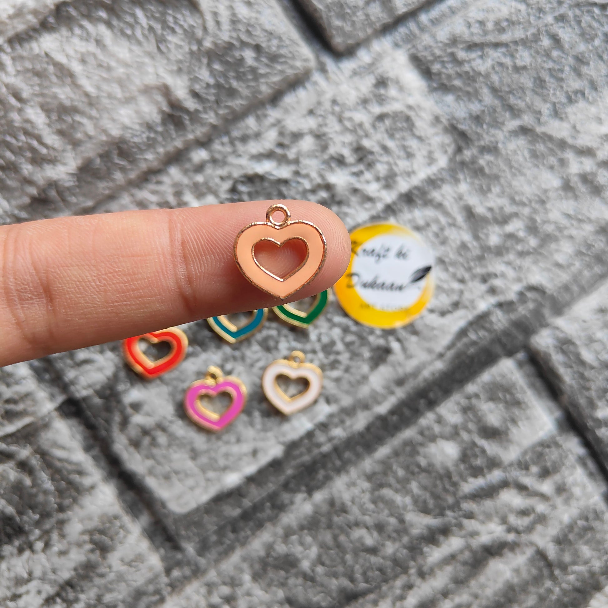 Multi Heart Metal Charms 10PC Set - Kraft ki Dukaan