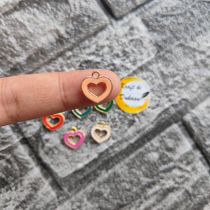 Multi Heart Metal Charms 10PC Set - Kraft ki Dukaan