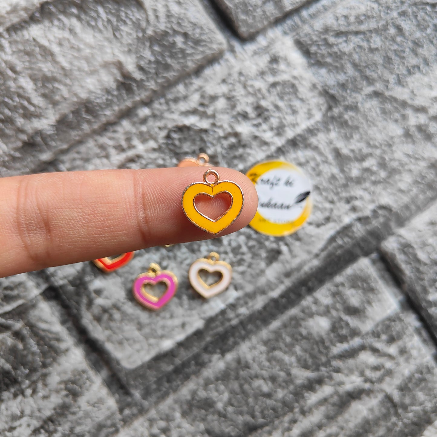 Multi Heart Metal Charms 10PC Set - Kraft ki Dukaan
