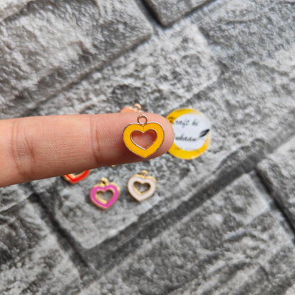 Multi Heart Metal Charms 10PC Set - Kraft ki Dukaan