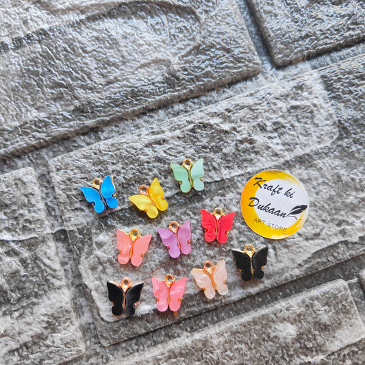Butterfly Charms Pendant Multi 10PC Set - Kraft ki Dukaan