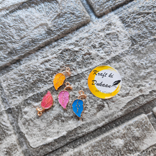 Multi Leaf Metal Charms Pack of 10 - Kraft ki Dukaan