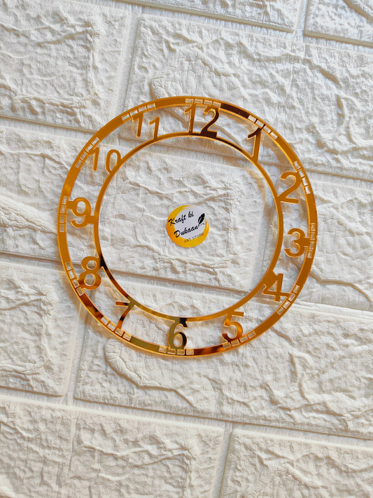 Golden Acrylic Clock Number Ring A1 - Kraft ki Dukaan