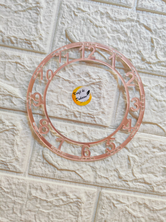 Rose Gold Acrylic Clock Number Ring A3 - Kraft ki Dukaan