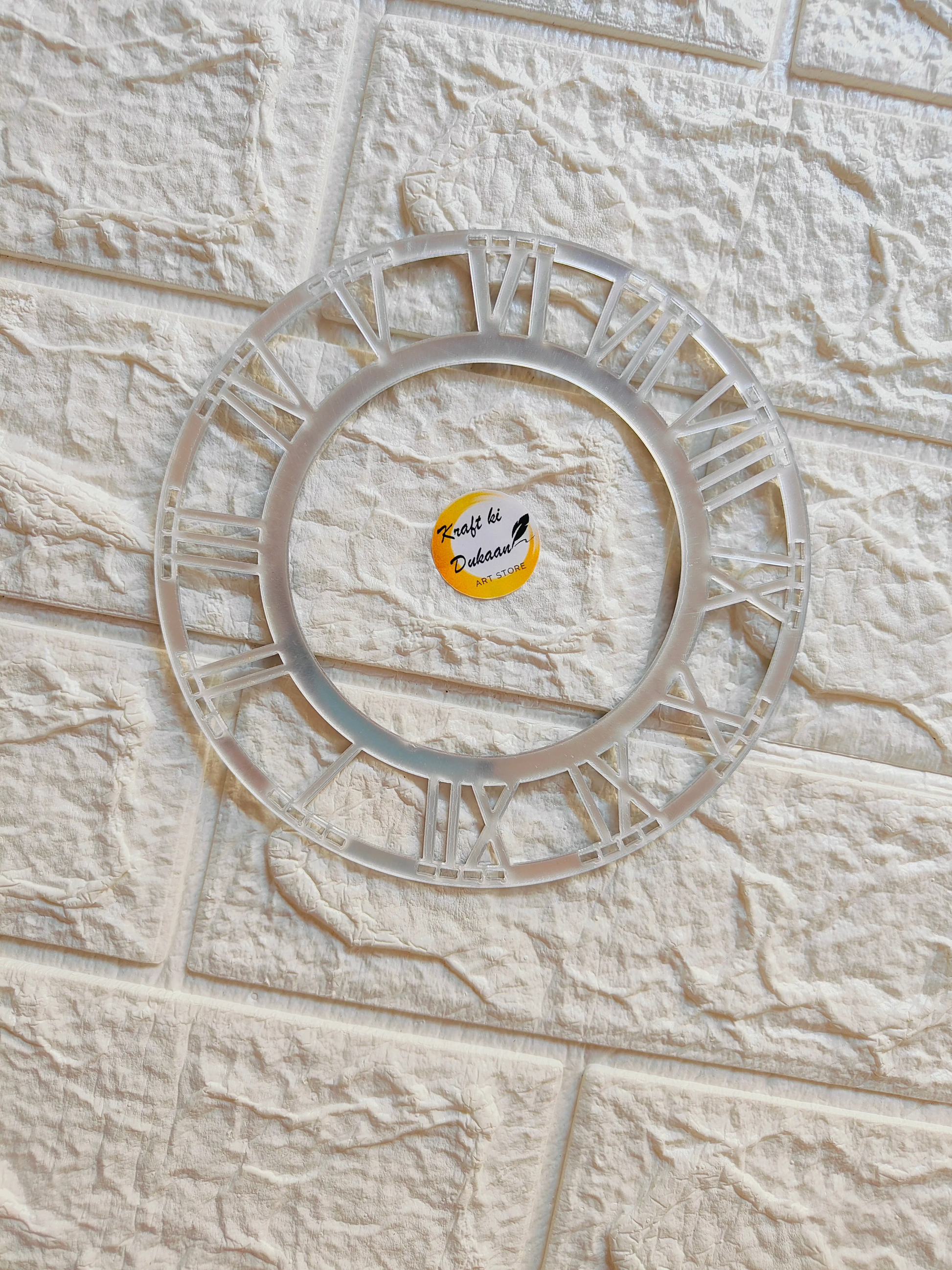 Silver Acrylic Clock Roman Ring A2 - Kraft ki Dukaan