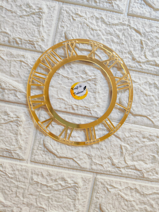 Golden Acrylic Clock Roman Ring A1 - Kraft ki Dukaan