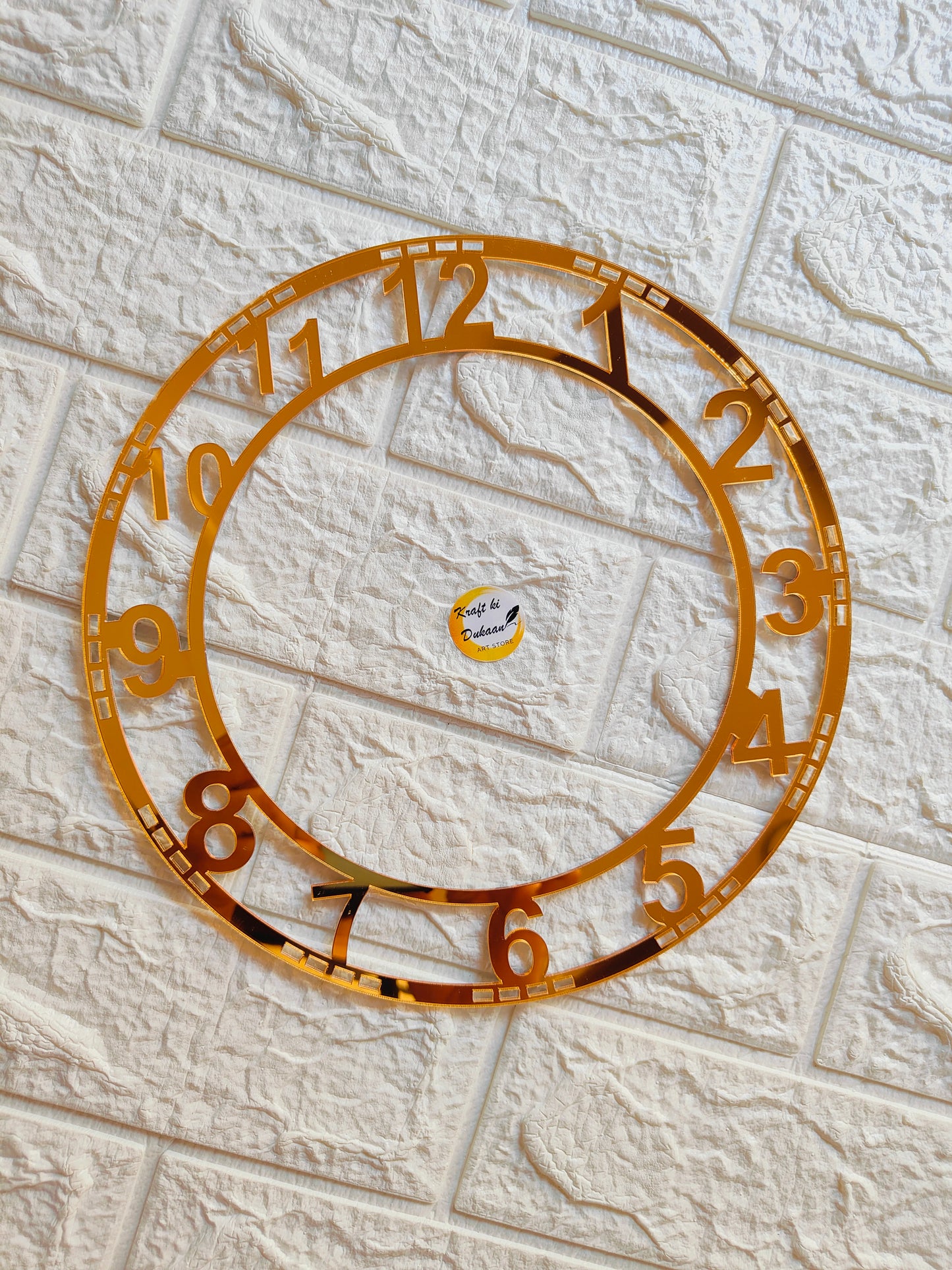 Golden Acrylic Clock Number Ring A1 - Kraft ki Dukaan