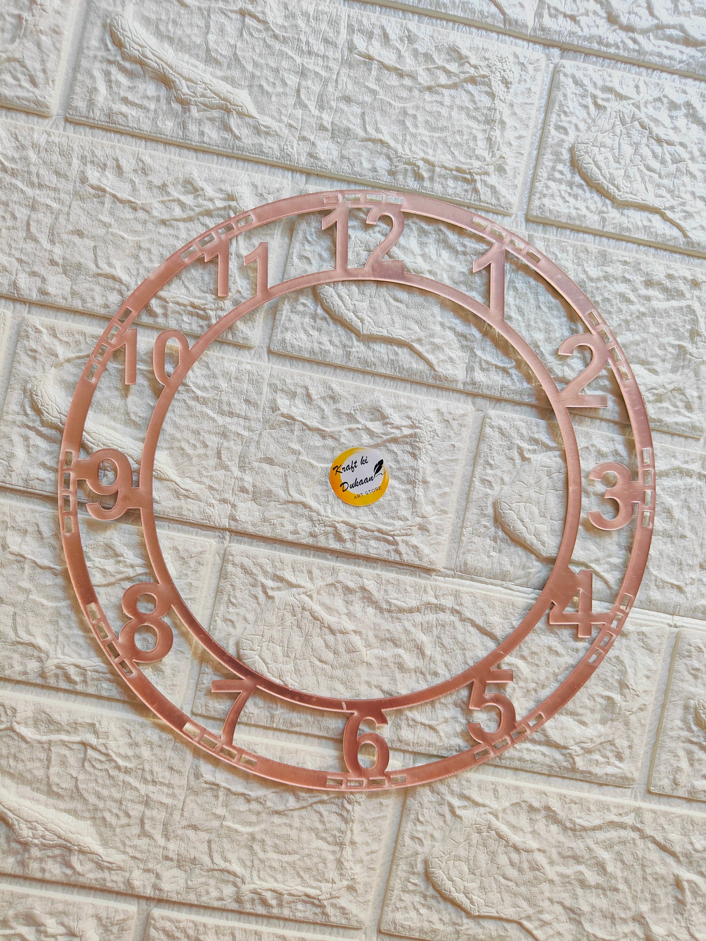 Rose Gold Acrylic Clock Number Ring A3 - Kraft ki Dukaan