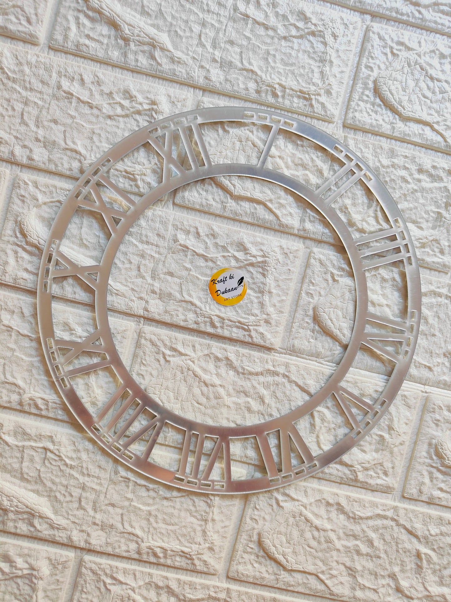 Silver Acrylic Clock Roman Ring A2 - Kraft ki Dukaan