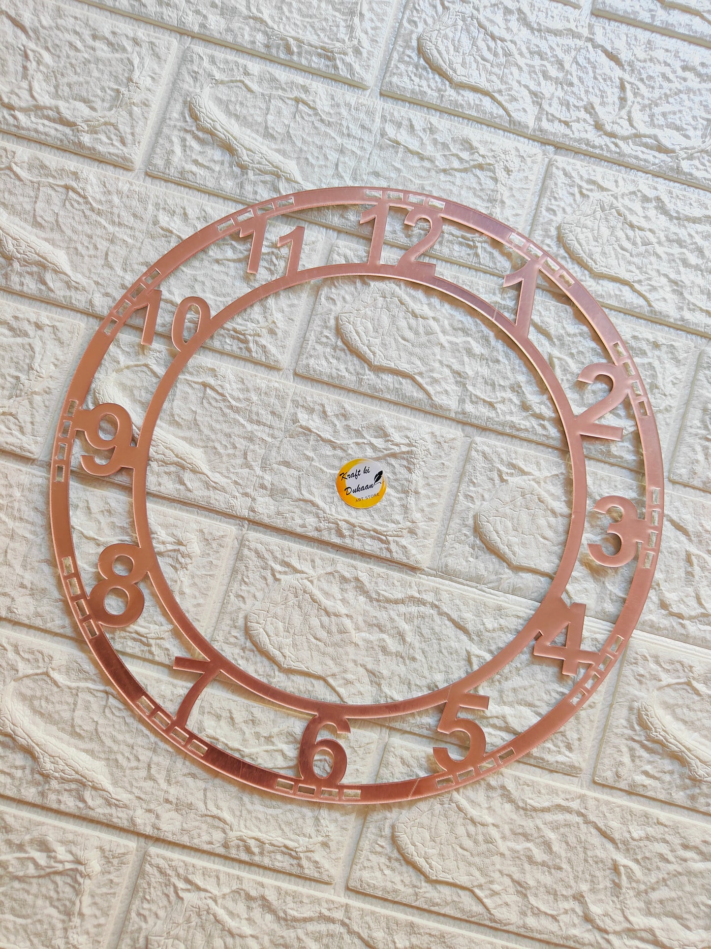 Rose Gold Acrylic Clock Number Ring A3 - Kraft ki Dukaan