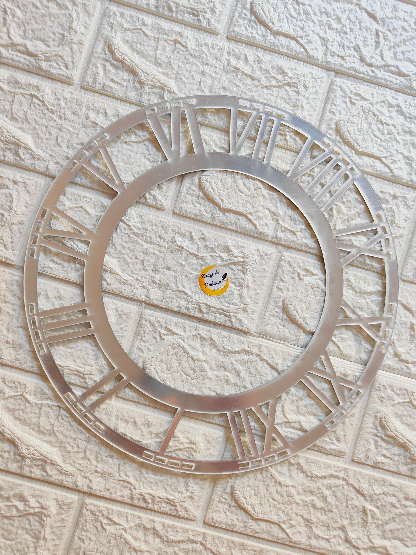 Silver Acrylic Clock Roman Ring A2 - Kraft ki Dukaan