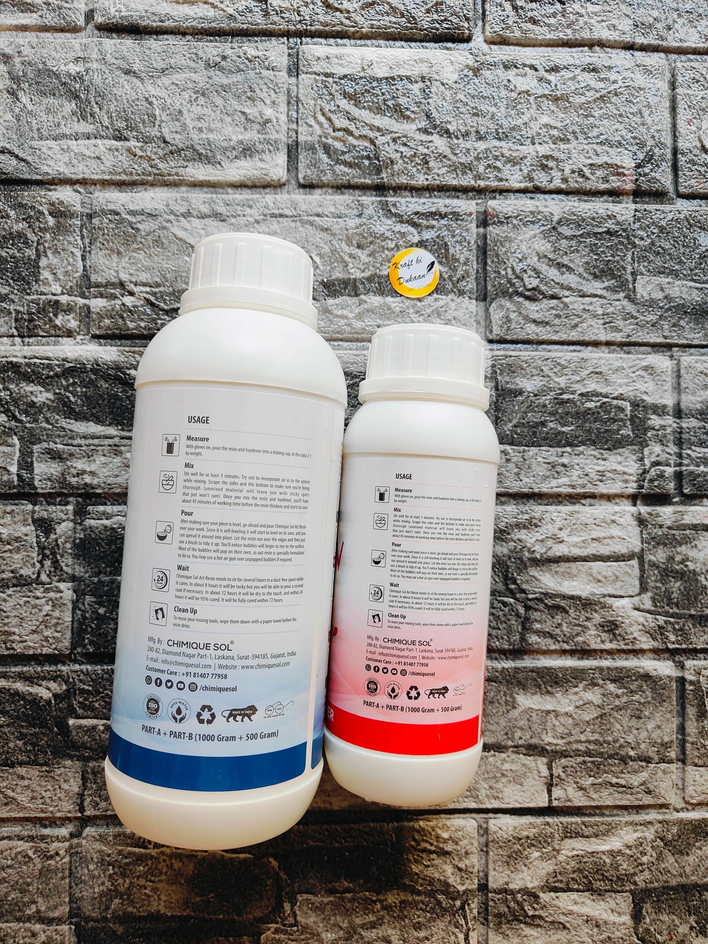 Epoxy Resin and Hardener Set 2:1 1.5KG - Kraft ki Dukaan