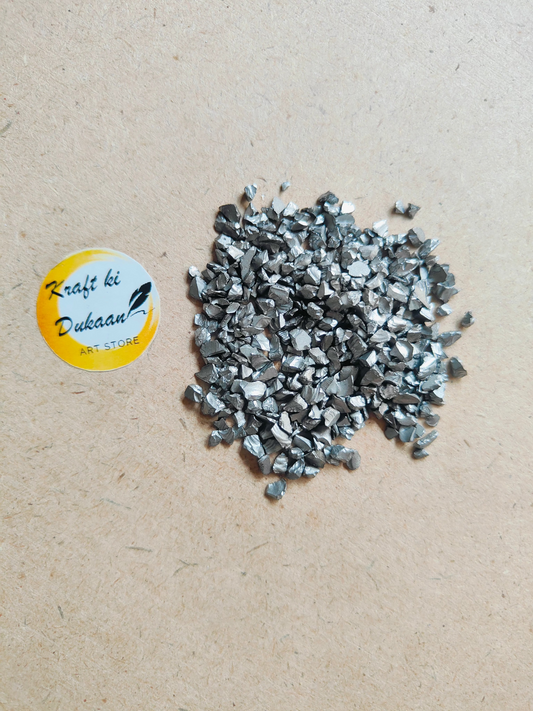 Glass Colour Stones Silver Black - Kraft ki Dukaan