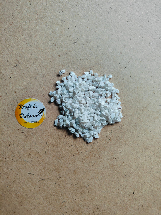 Glass Colour Stones White - Kraft ki Dukaan
