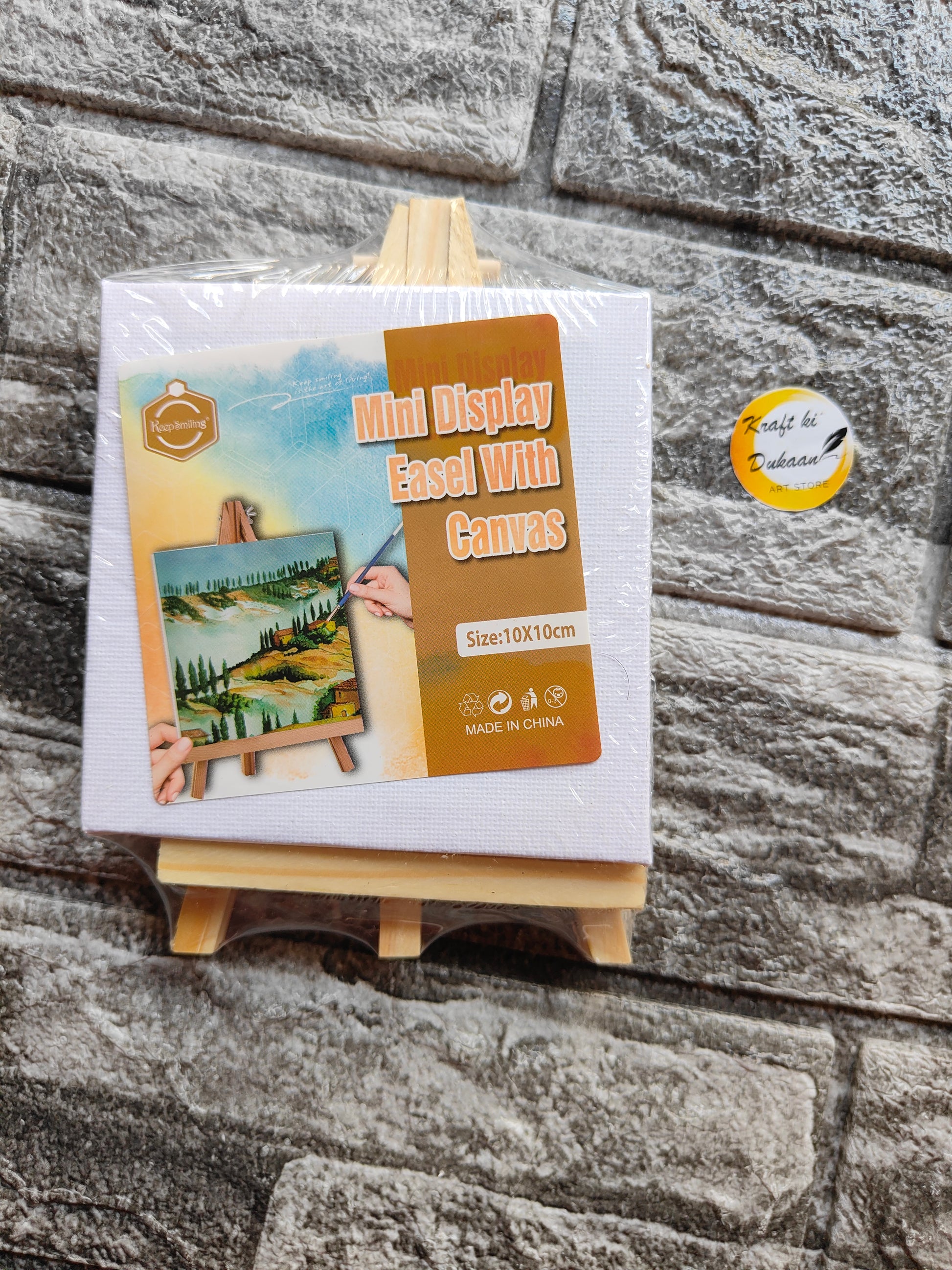 Mini Canvas and Easel White (10x10CM) - Kraft ki Dukaan