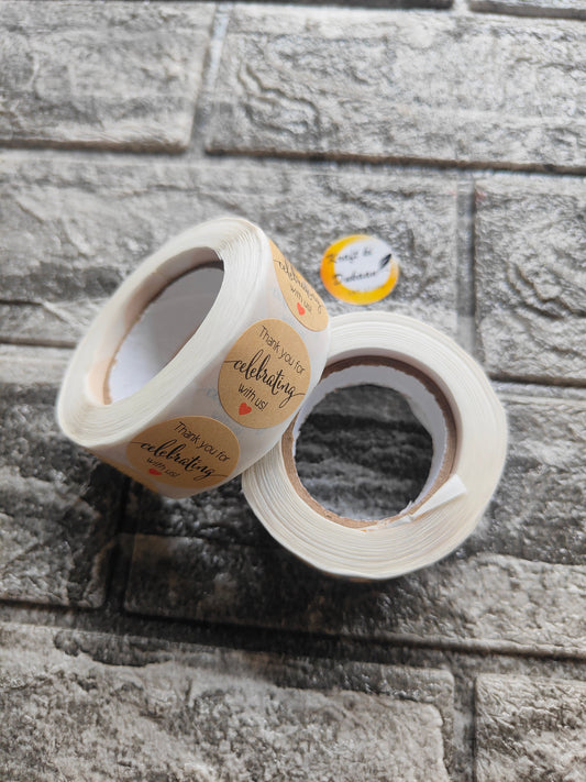 Thank You Stickers Tape A4 - Kraft ki Dukaan