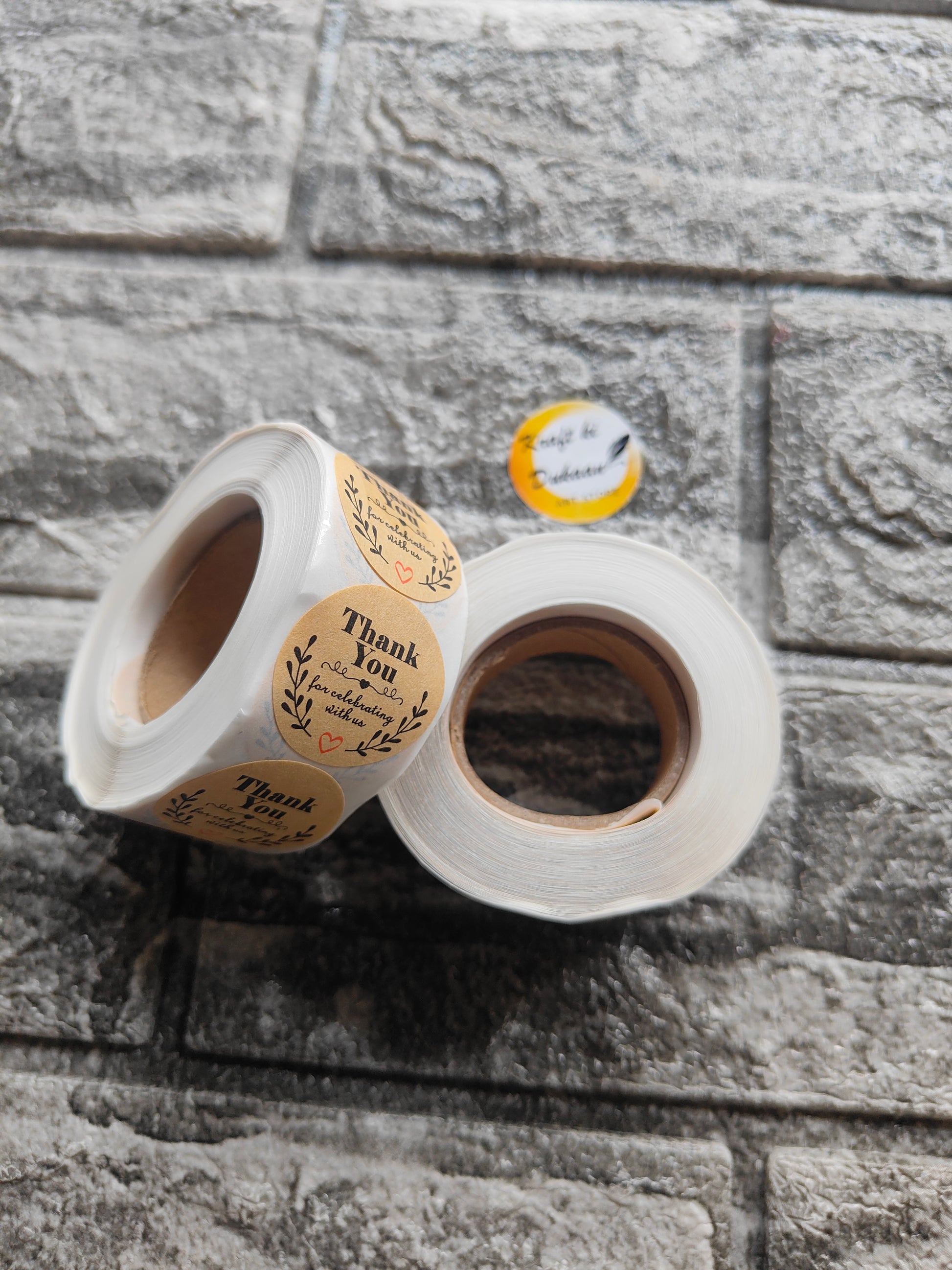 Thank You Stickers Tape A6 - Kraft ki Dukaan