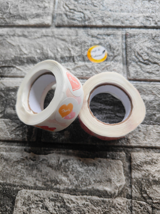 Thank You Stickers Tape A8 - Kraft ki Dukaan