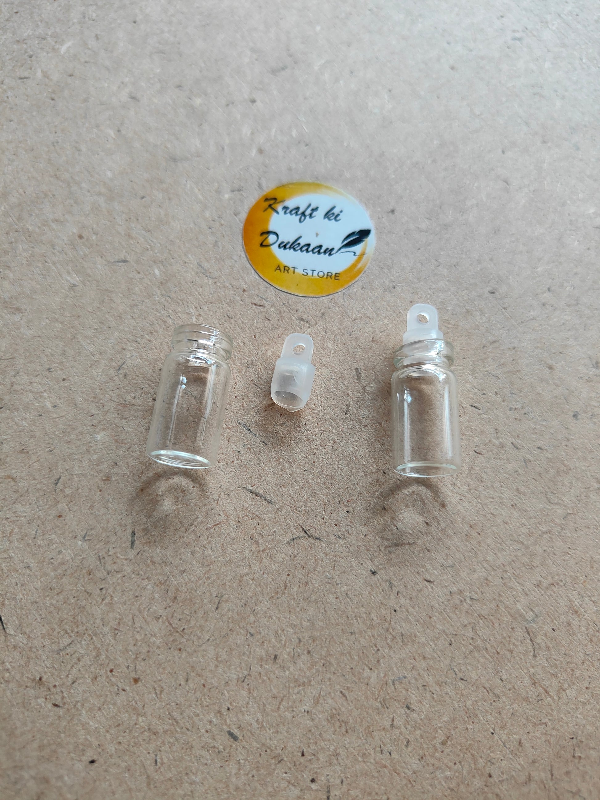 Mini Glass Bottle Rubber Lid Pack of 50 - Kraft ki Dukaan