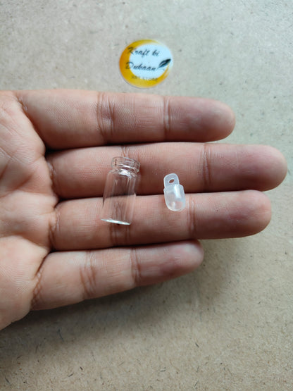 Mini Glass Bottle Rubber Lid Pack of 50 - Kraft ki Dukaan