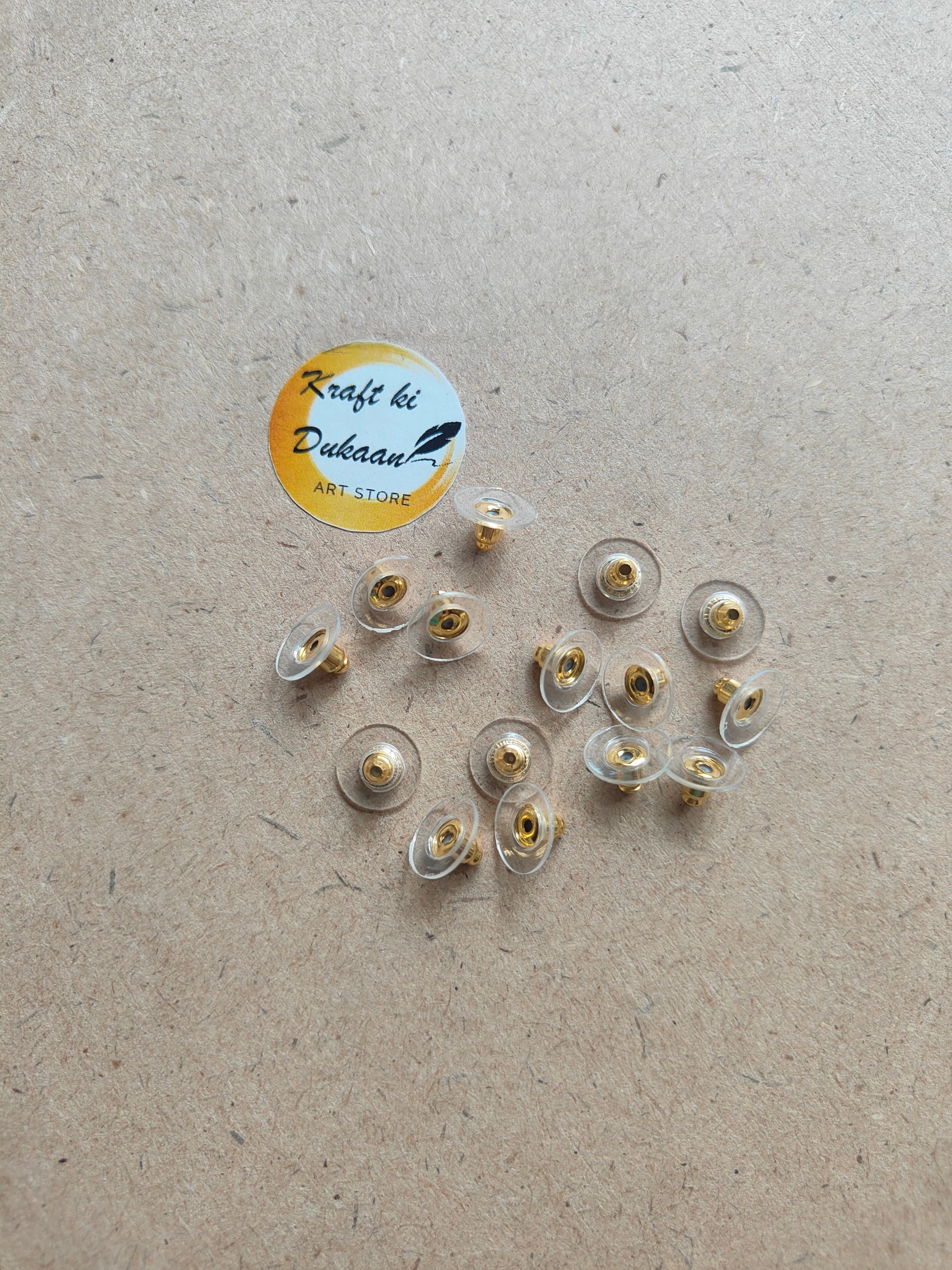 Golden Push Back Earring Hook Pack of 50 - Kraft ki Dukaan