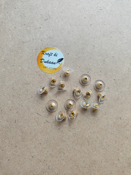 Golden Push Back Earring Hook Pack of 50 - Kraft ki Dukaan