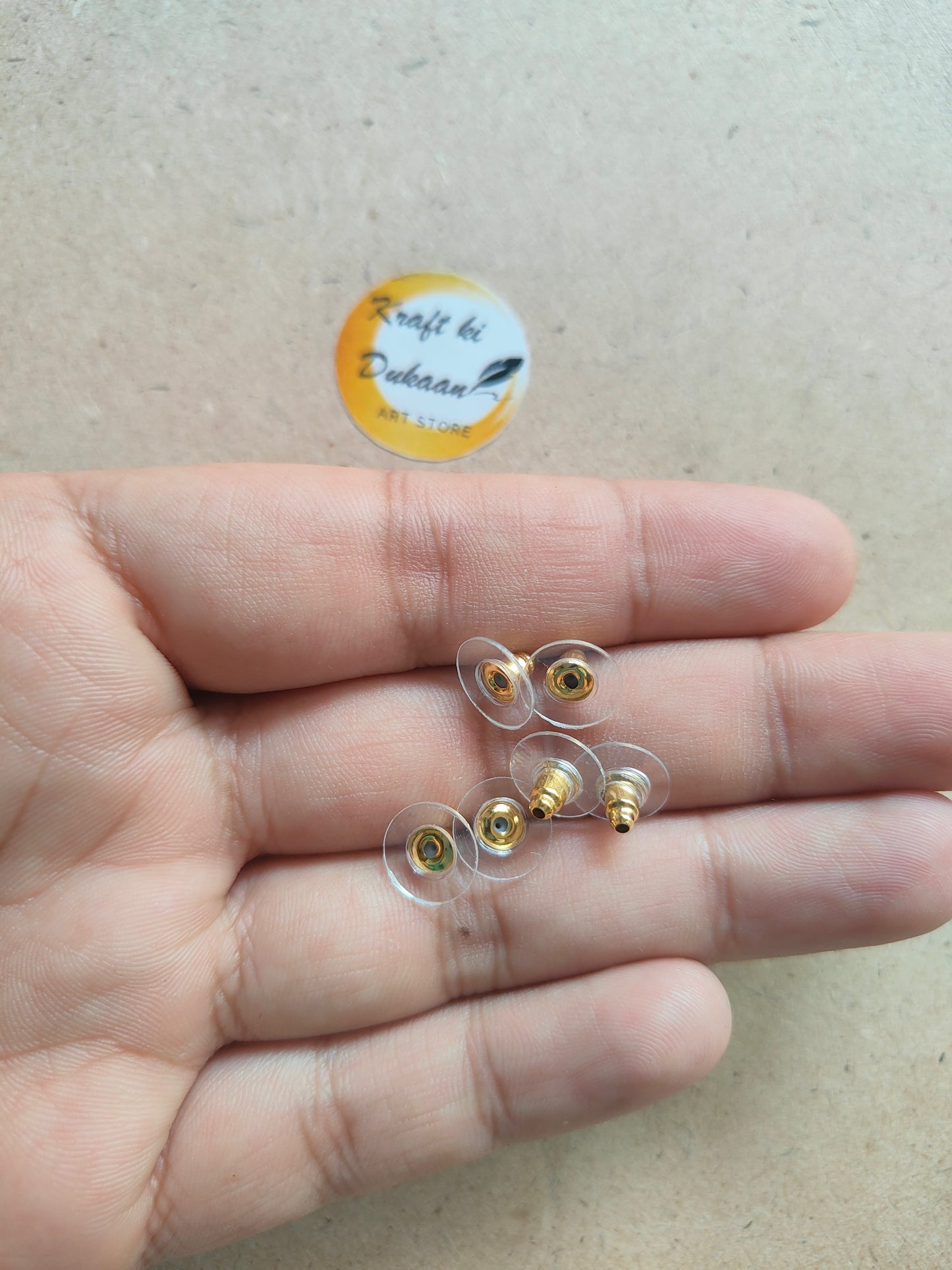 Golden Push Back Earring Hook Pack of 50 - Kraft ki Dukaan