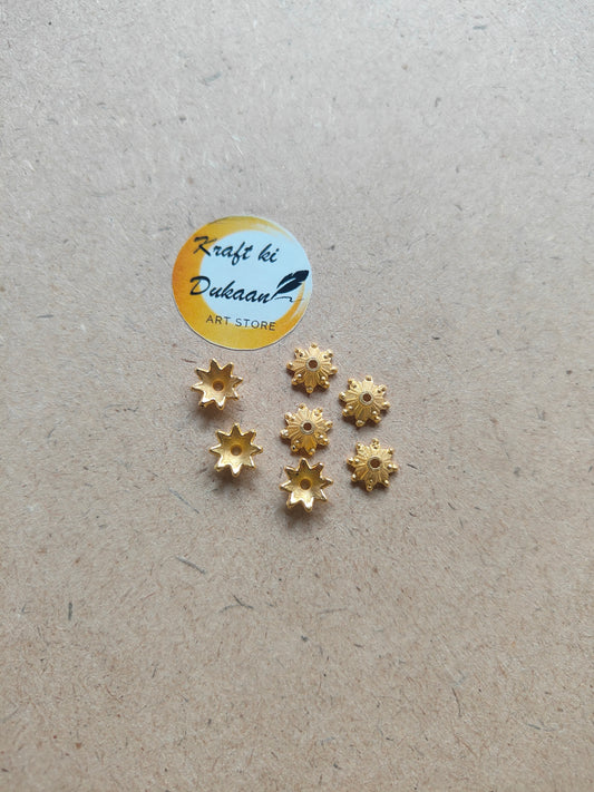 Golden Star Flower Beads Pack of 100