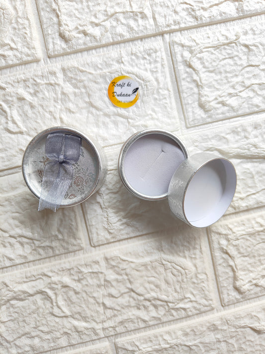 Round Ring Box Silver - Kraft ki Dukaan
