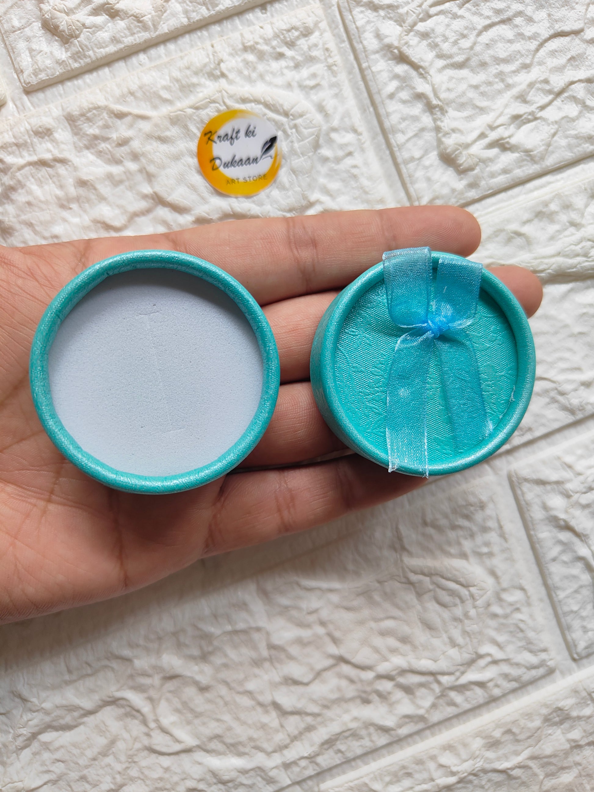 Round Ring Box Sky Blue - Kraft ki Dukaan