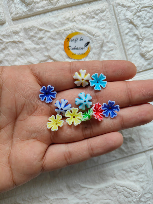 Plastic Flower Beads Pack of 100 - Kraft ki Dukaan