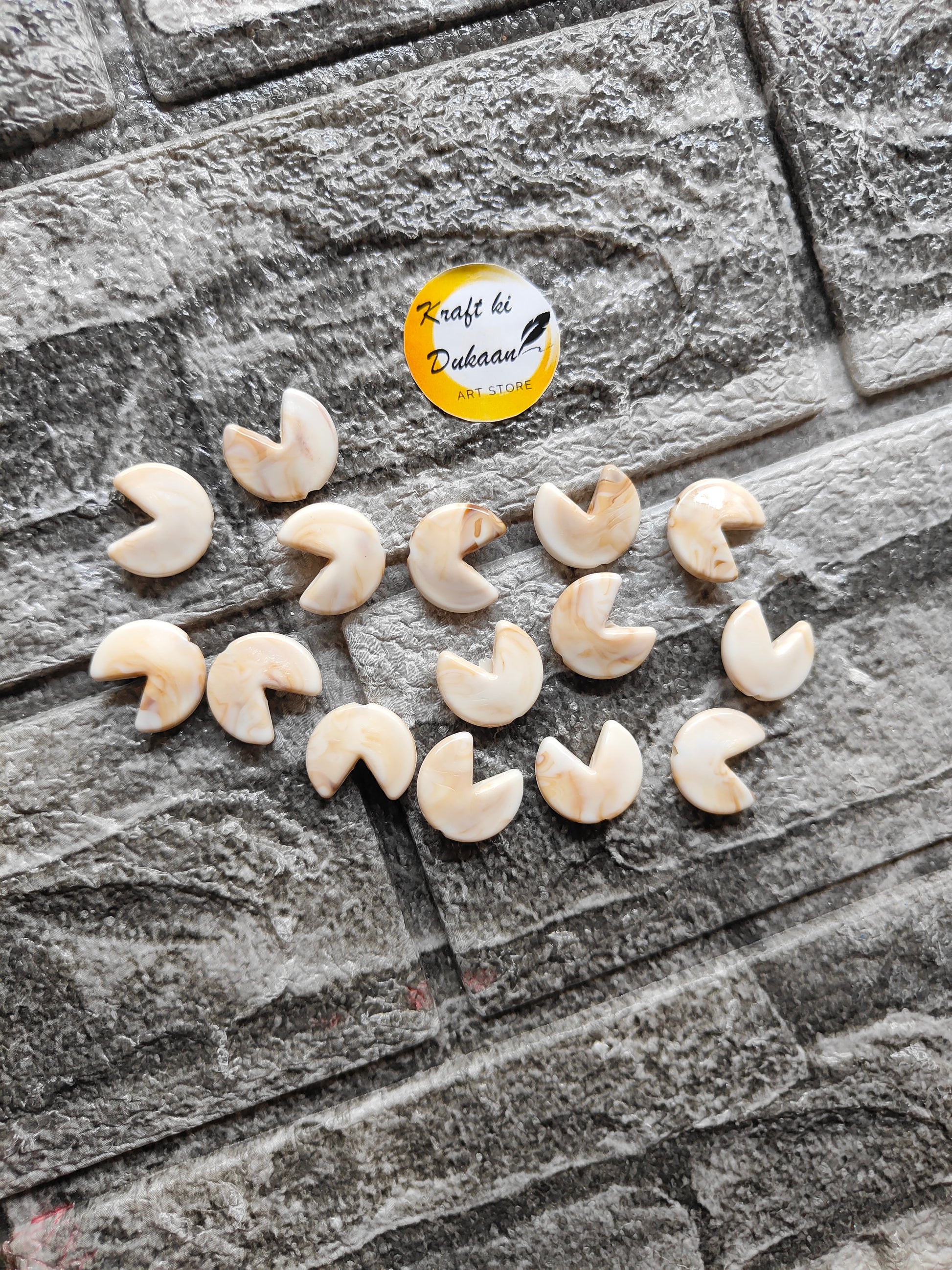 Marble Beads Fortune Cookie Pack of 25 - Kraft ki Dukaan