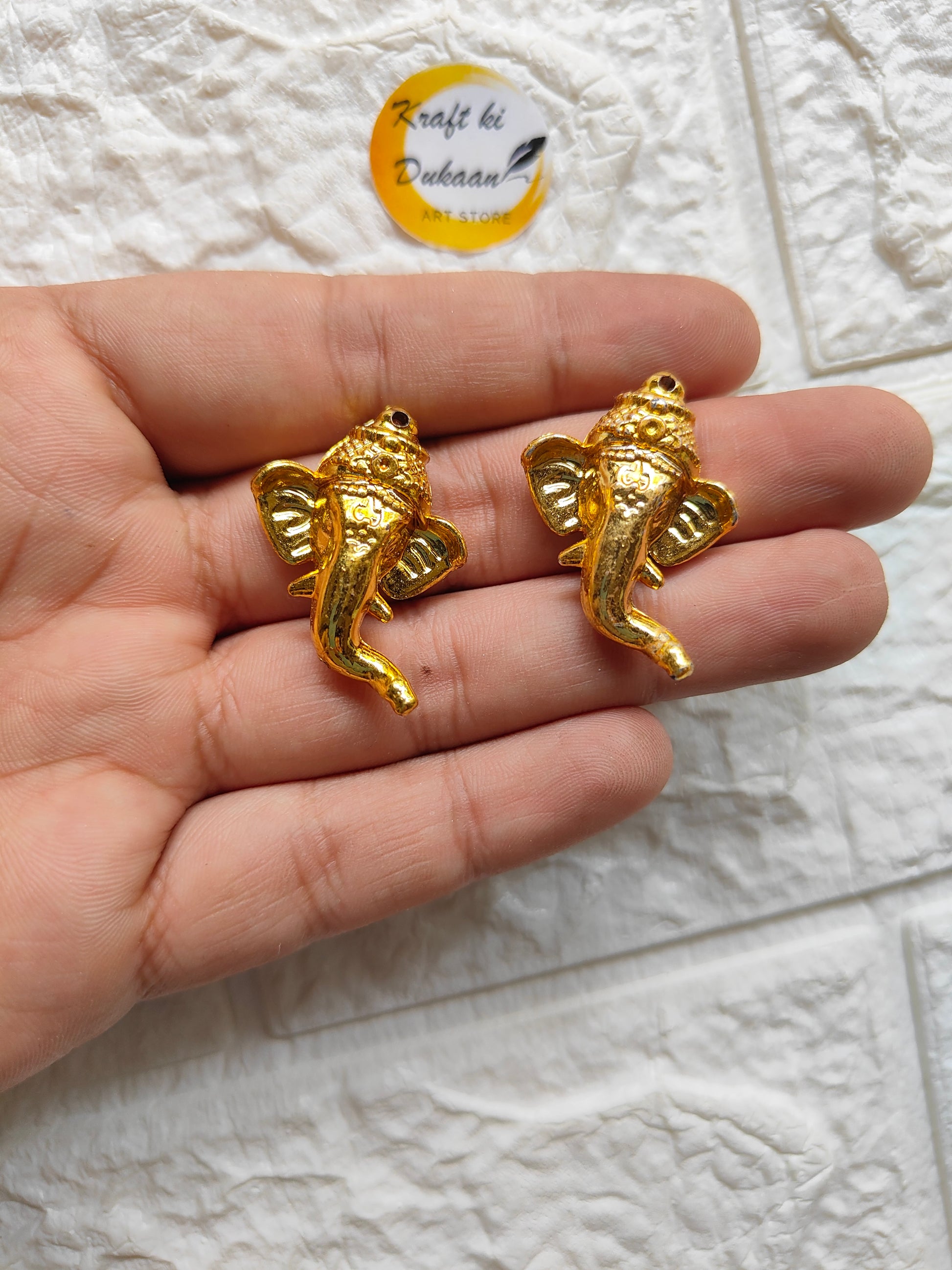 Golden Ganpati Face A1 Pack of 25 - Kraft ki Dukaan