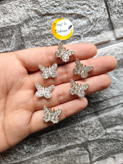 Golden Butterfly Diamond Beads Pack of 50 - Kraft ki Dukaan