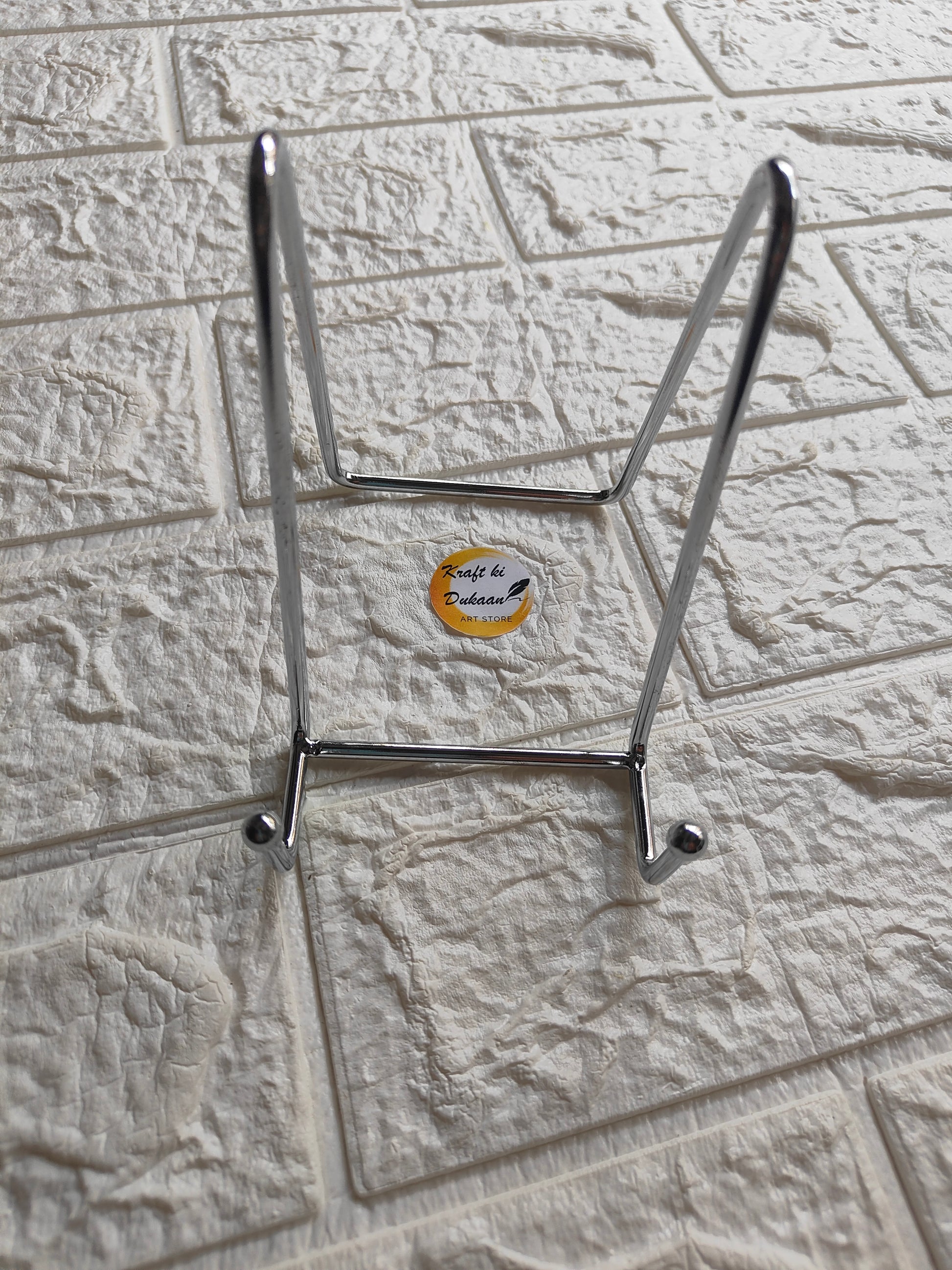 Silver Metal Stand D - Kraft ki Dukaan