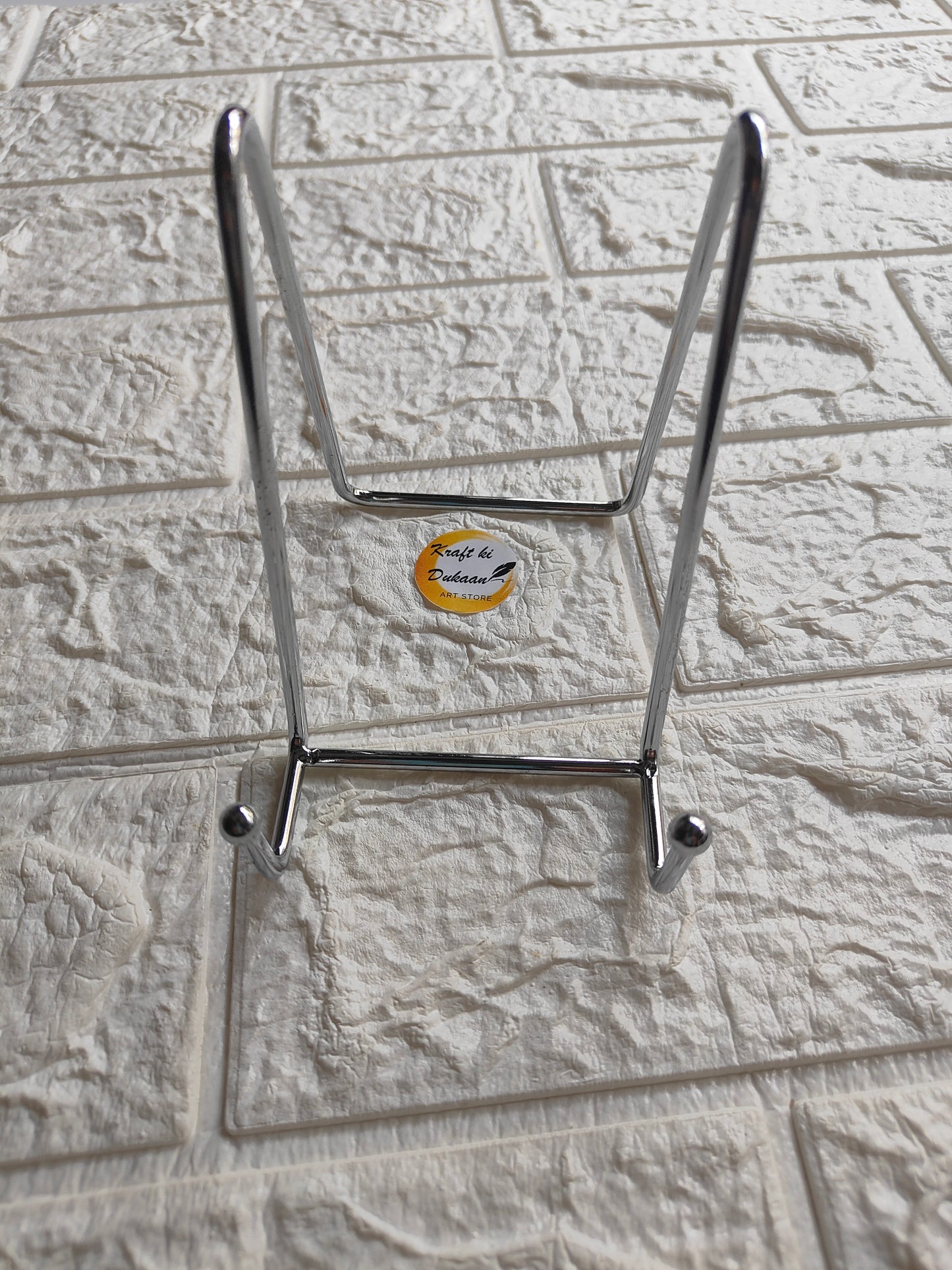 Silver Metal Stand D - Kraft ki Dukaan
