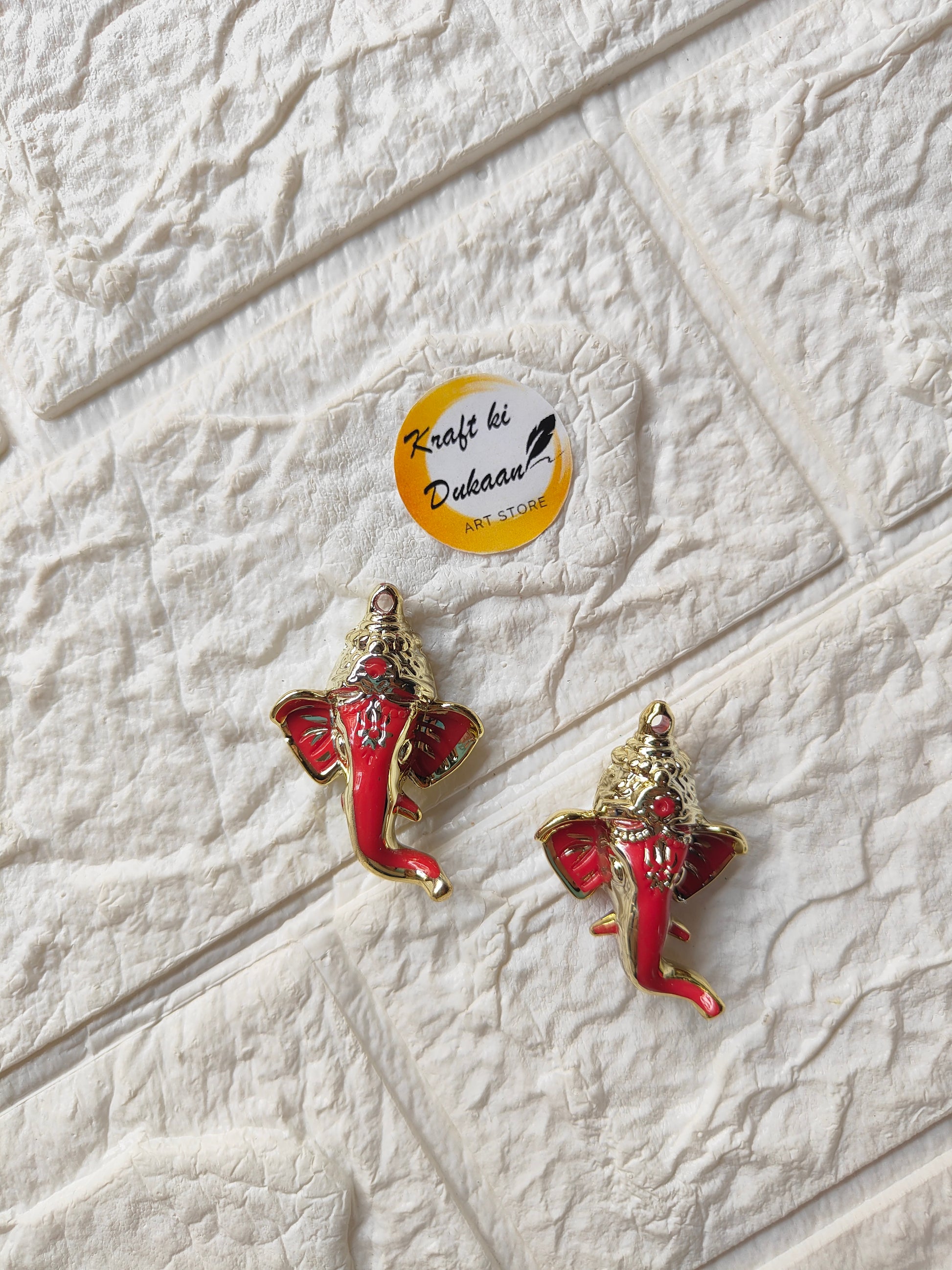 Red Ganpati Face Pack of 25 - Kraft ki Dukaan