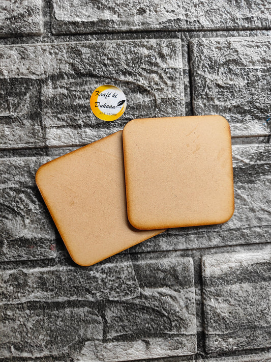 3" Square MDF Base Pack of 5 - Kraft ki Dukaan