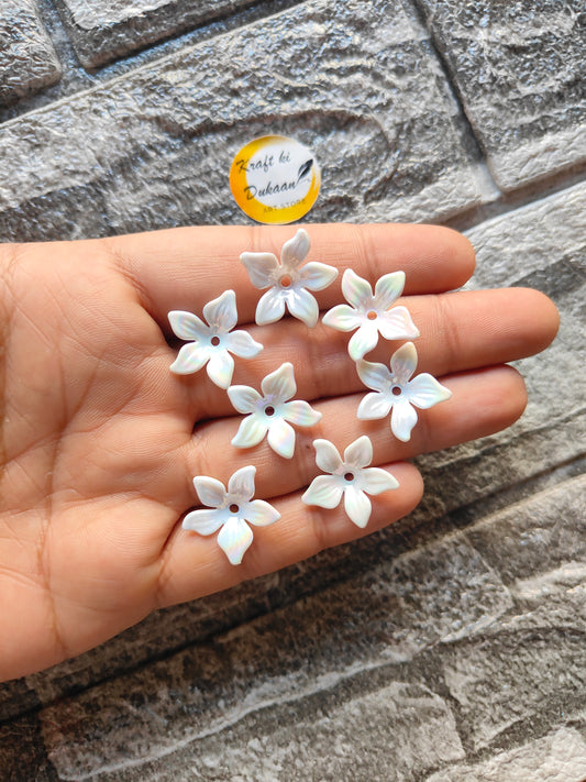 Rainbow Opaque Flower Beads Pack of 100 - Kraft ki Dukaan