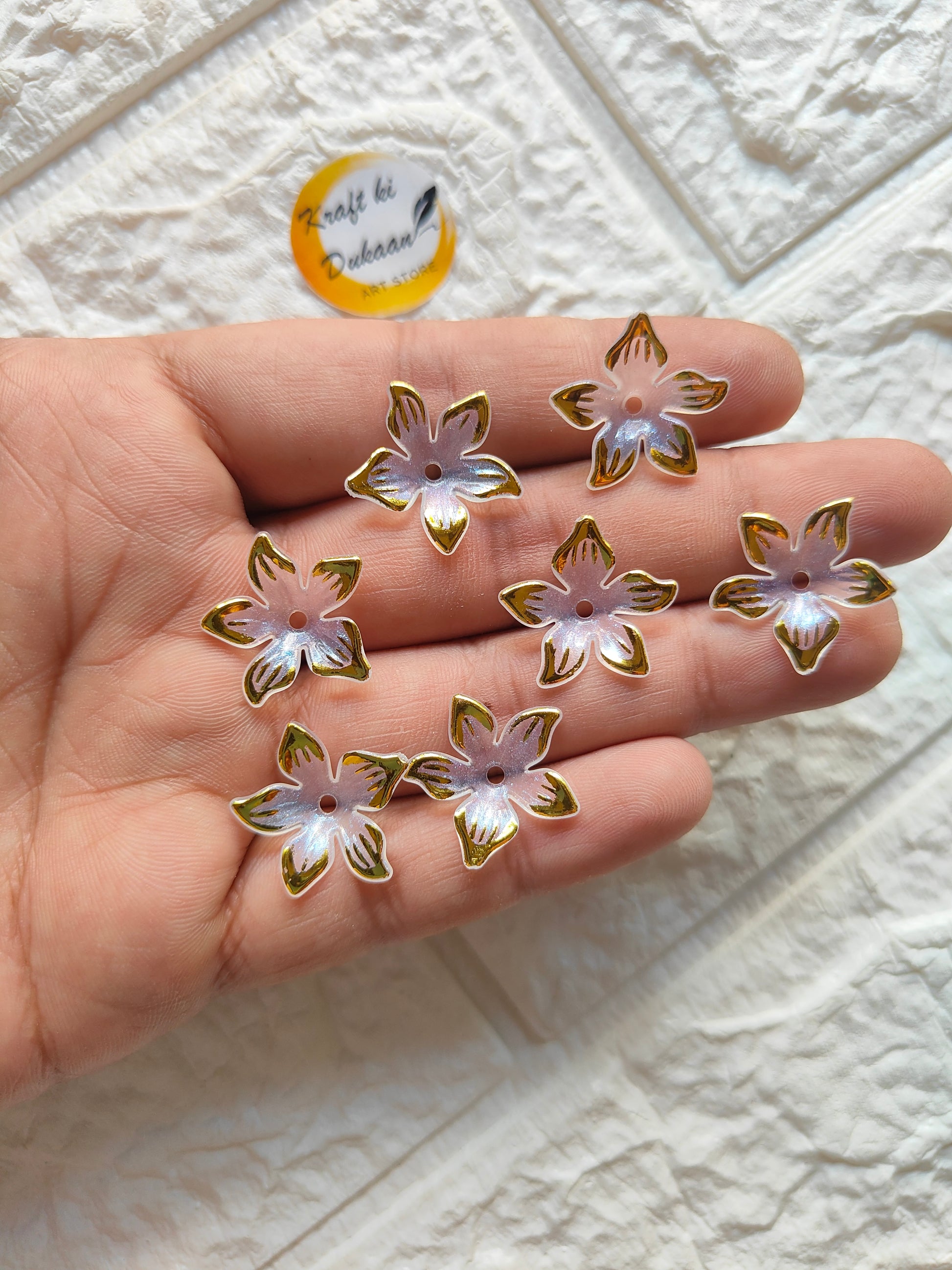 Star Flower Beads pack of 50 - Kraft ki Dukaan