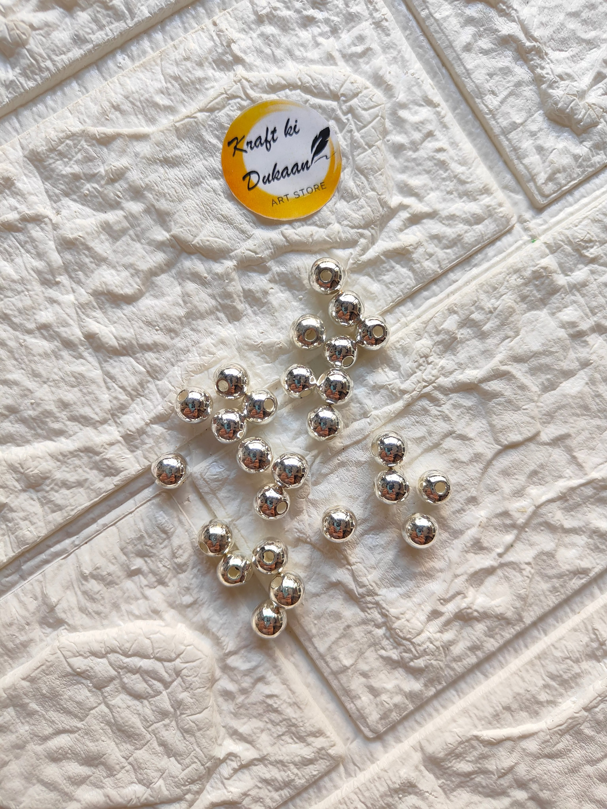 Silver Pearl Beads - Kraft ki Dukaan