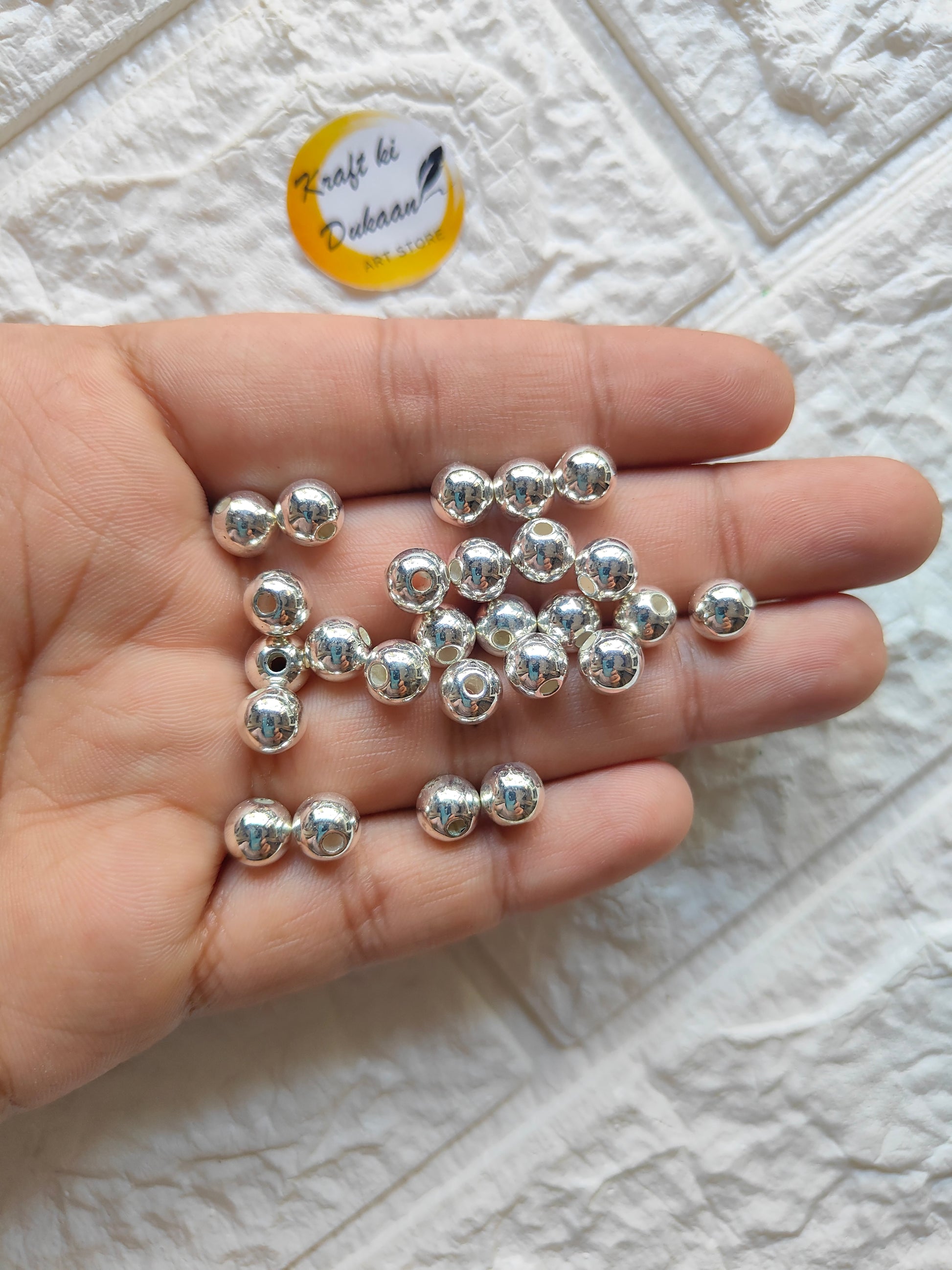 Silver Pearl Beads - Kraft ki Dukaan