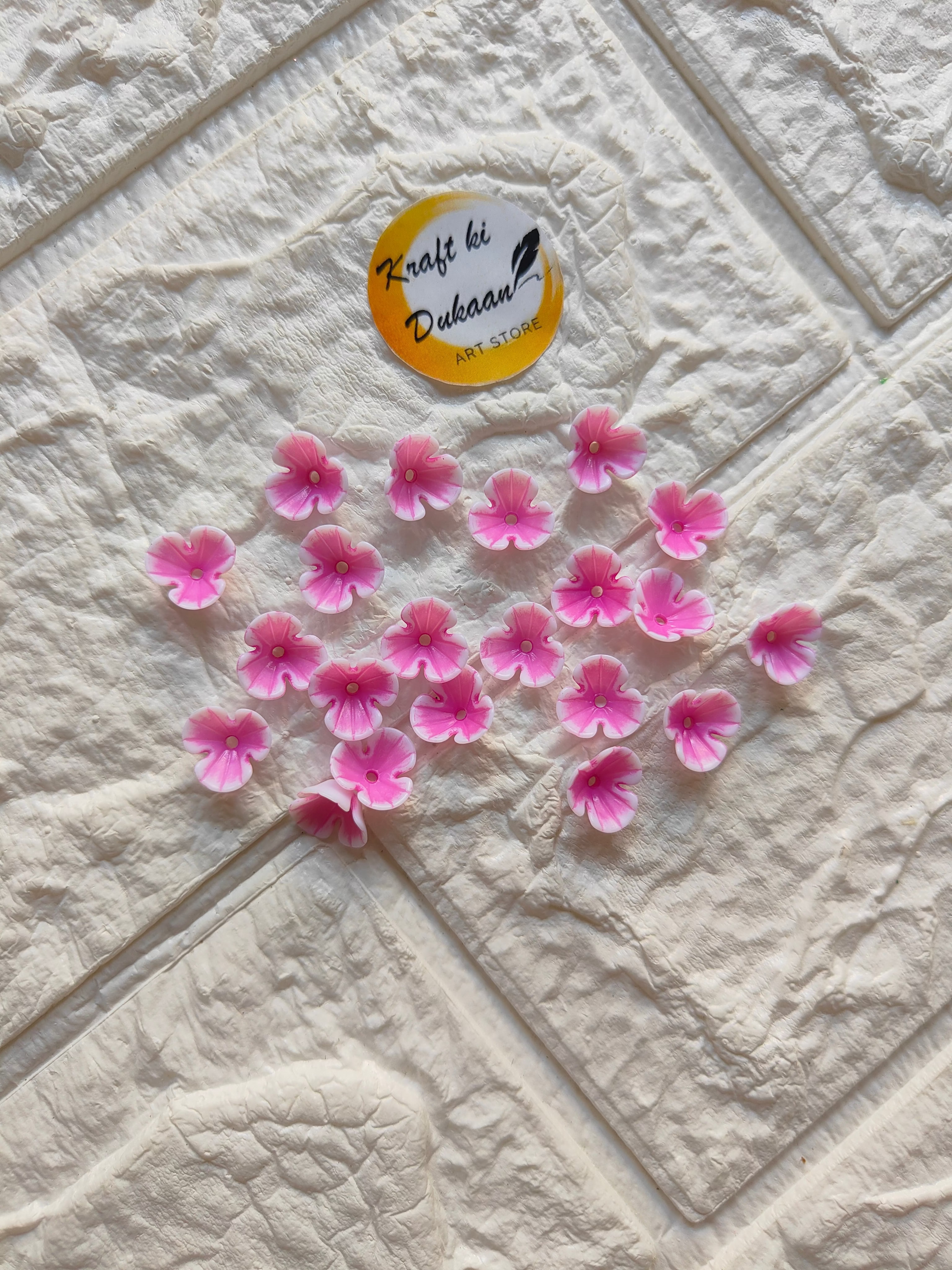 Small Flower Colourful Beads Pack of 100 - Kraft ki Dukaan