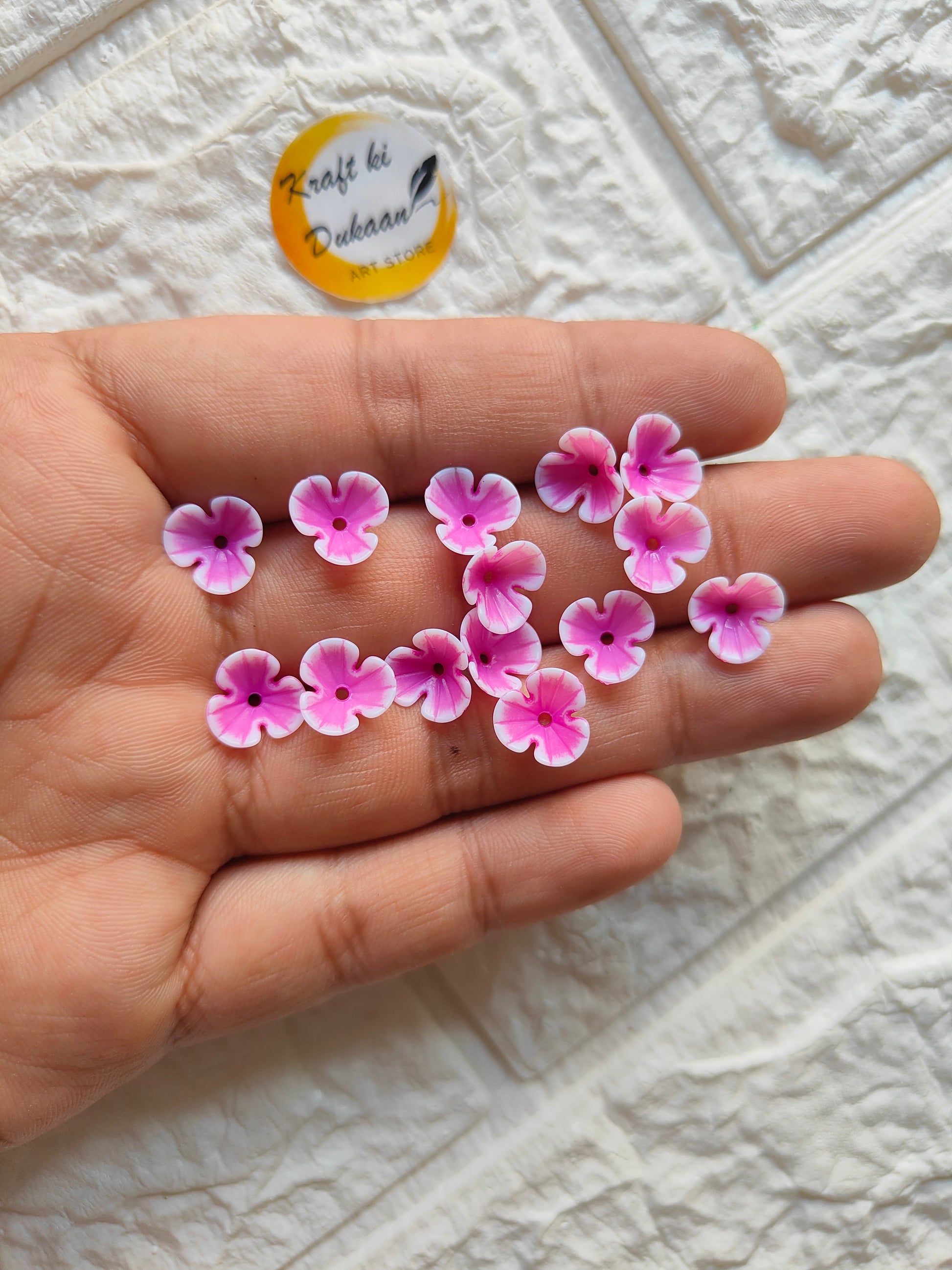 Small Flower Colourful Beads Pack of 100 - Kraft ki Dukaan