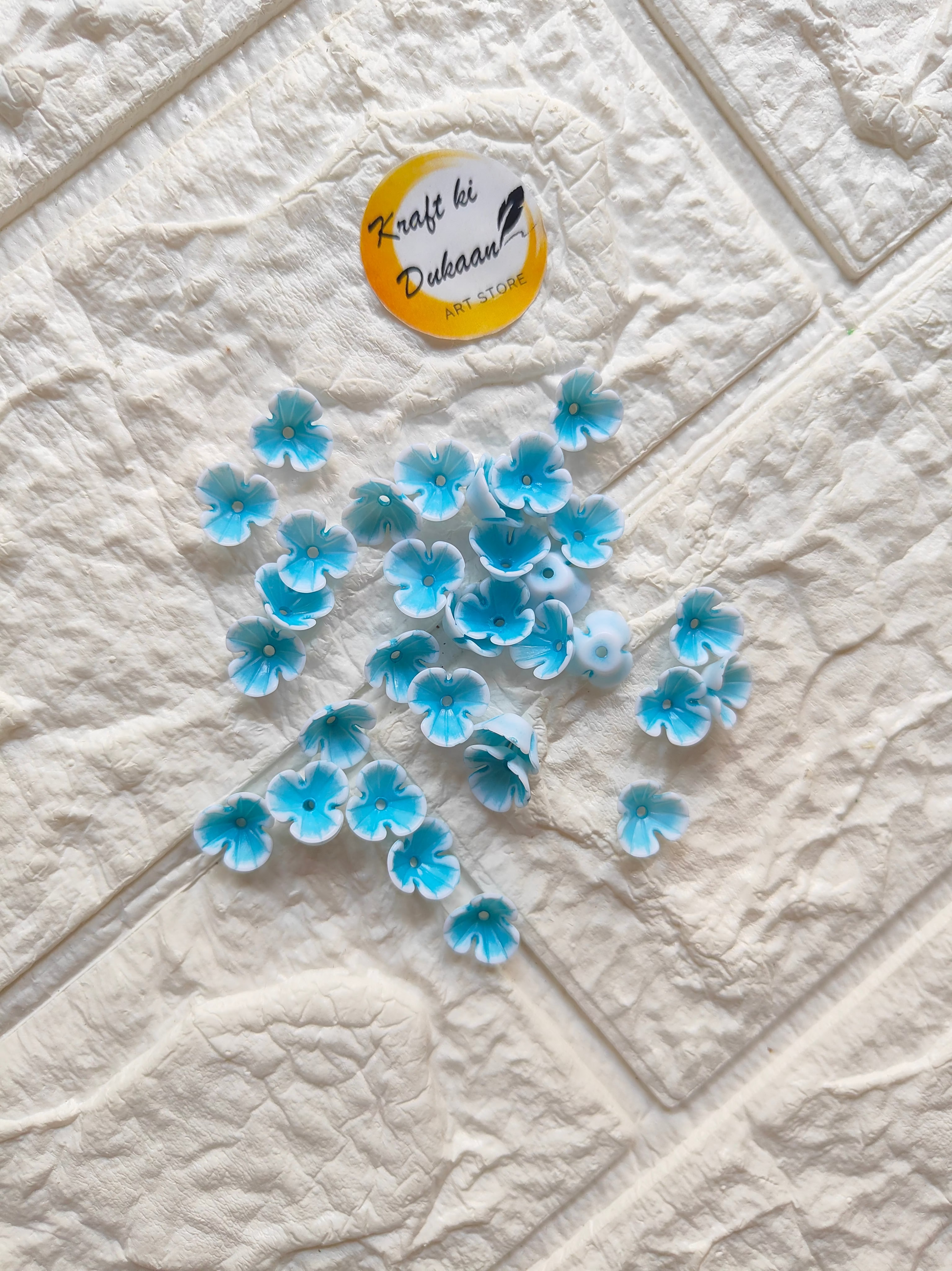 Small Flower Colourful Beads Pack of 100 - Kraft ki Dukaan