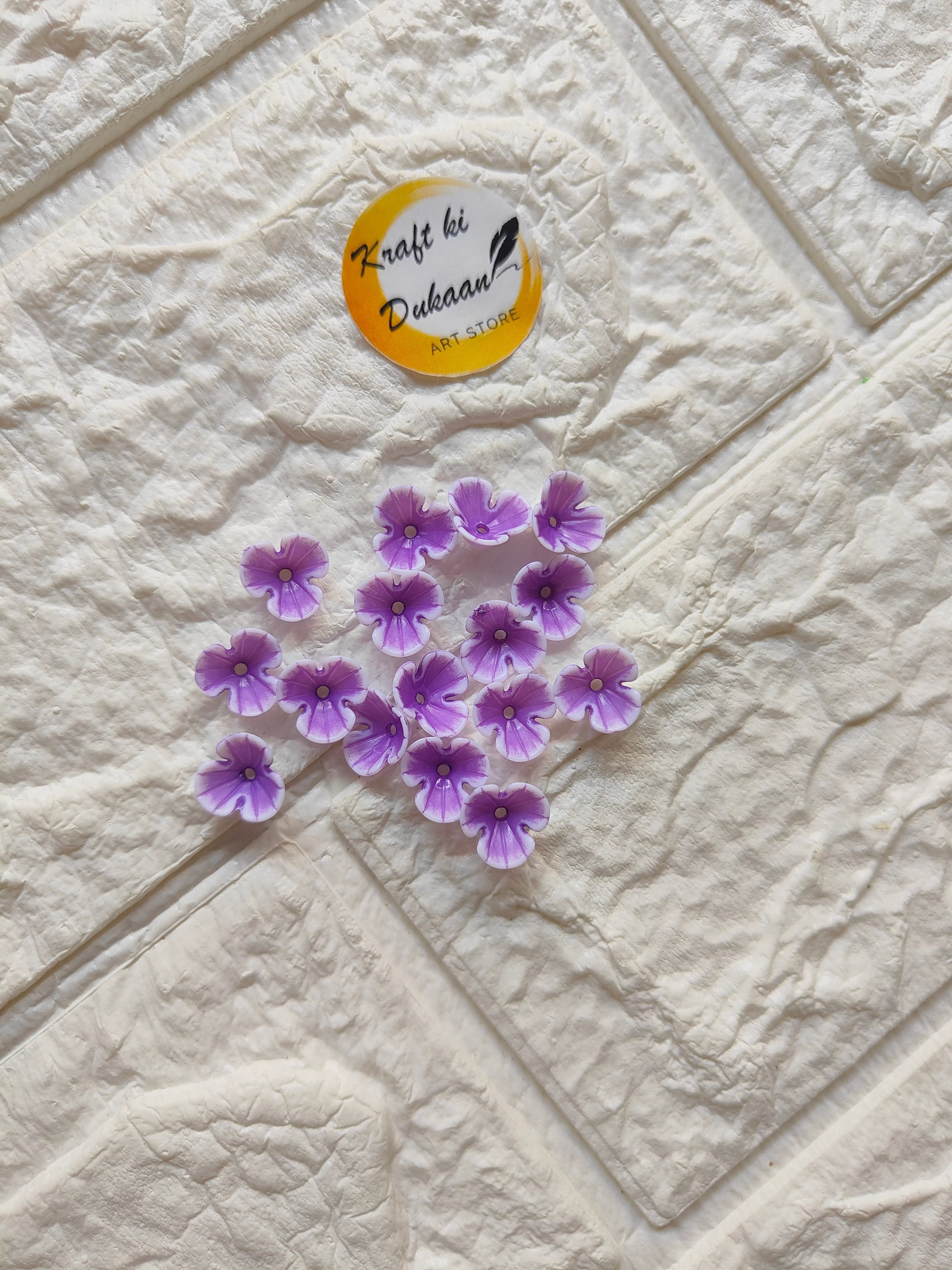 Small Flower Colourful Beads Pack of 100 - Kraft ki Dukaan