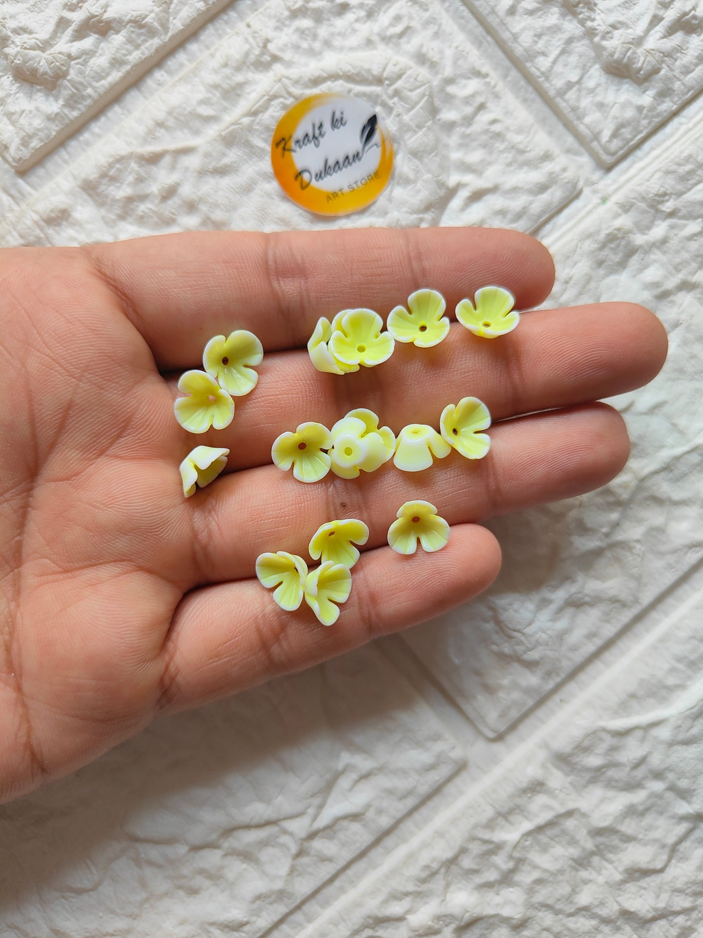 Small Flower Colourful Beads Pack of 100 - Kraft ki Dukaan