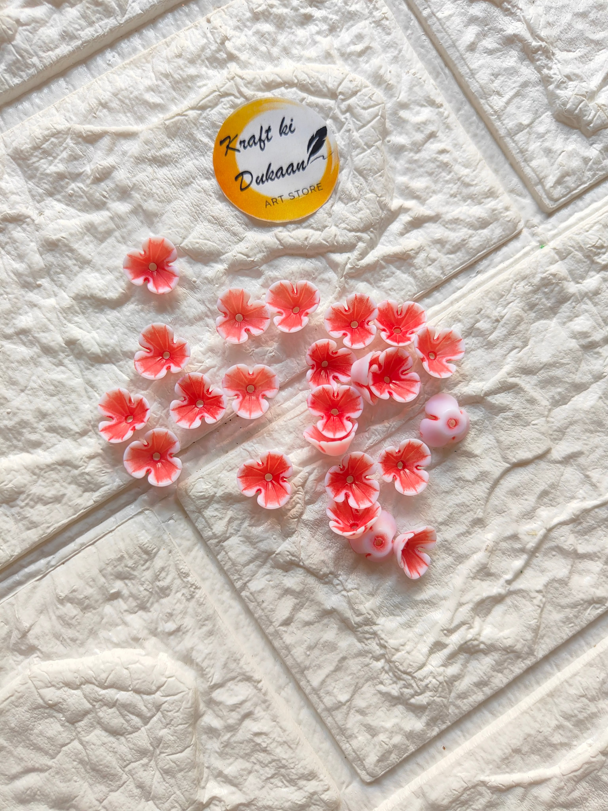 Small Flower Colourful Beads Pack of 100 - Kraft ki Dukaan
